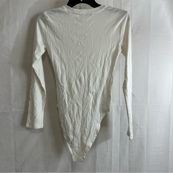 ZARA Women’s Cream Long Sleeve Crewneck Bodysuit Med - Picture 6 of 6